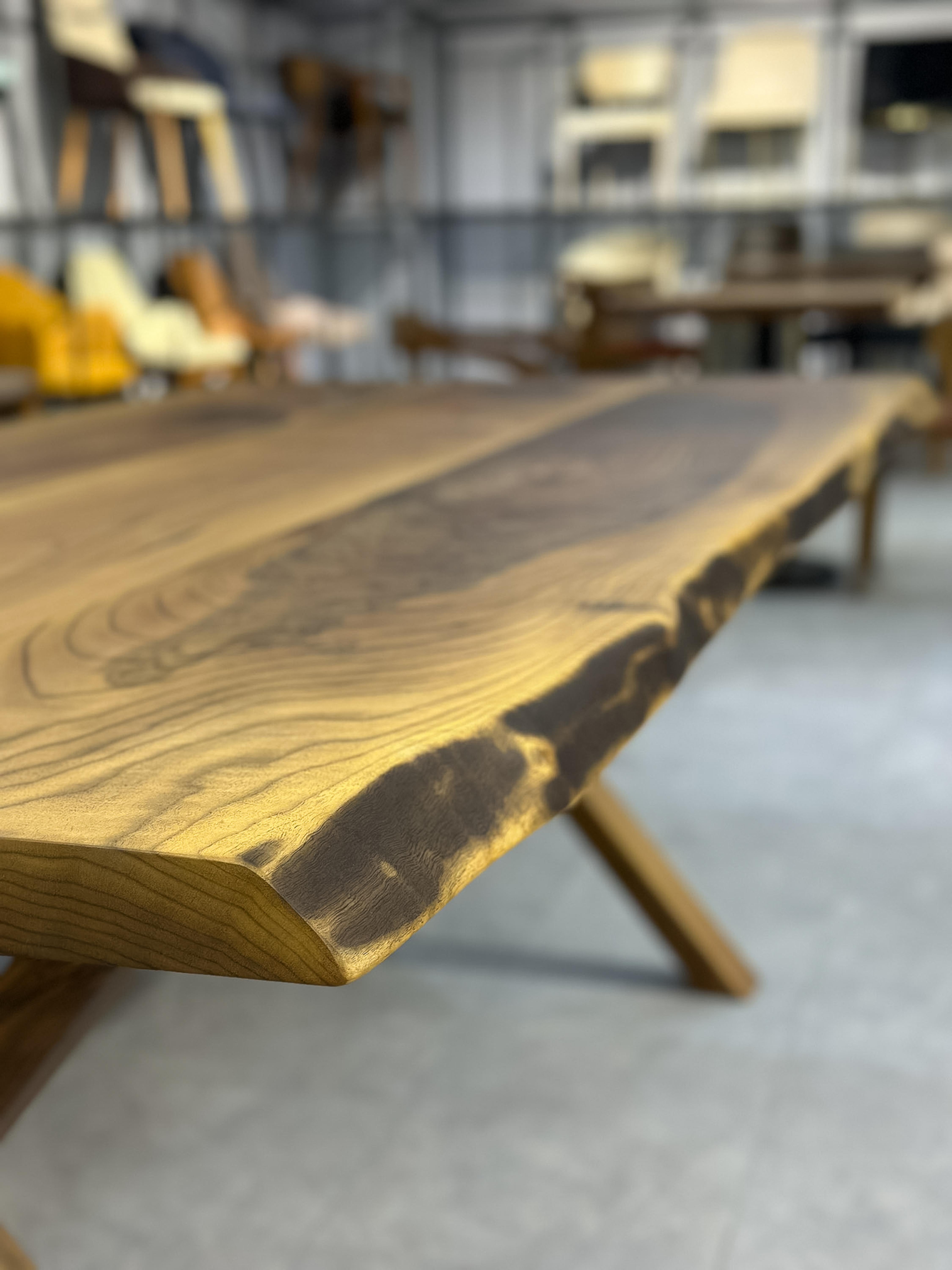 Walnut Wood Live Edge Table - Dining Solid Wood Table - Custom Dining Table For Sale 2