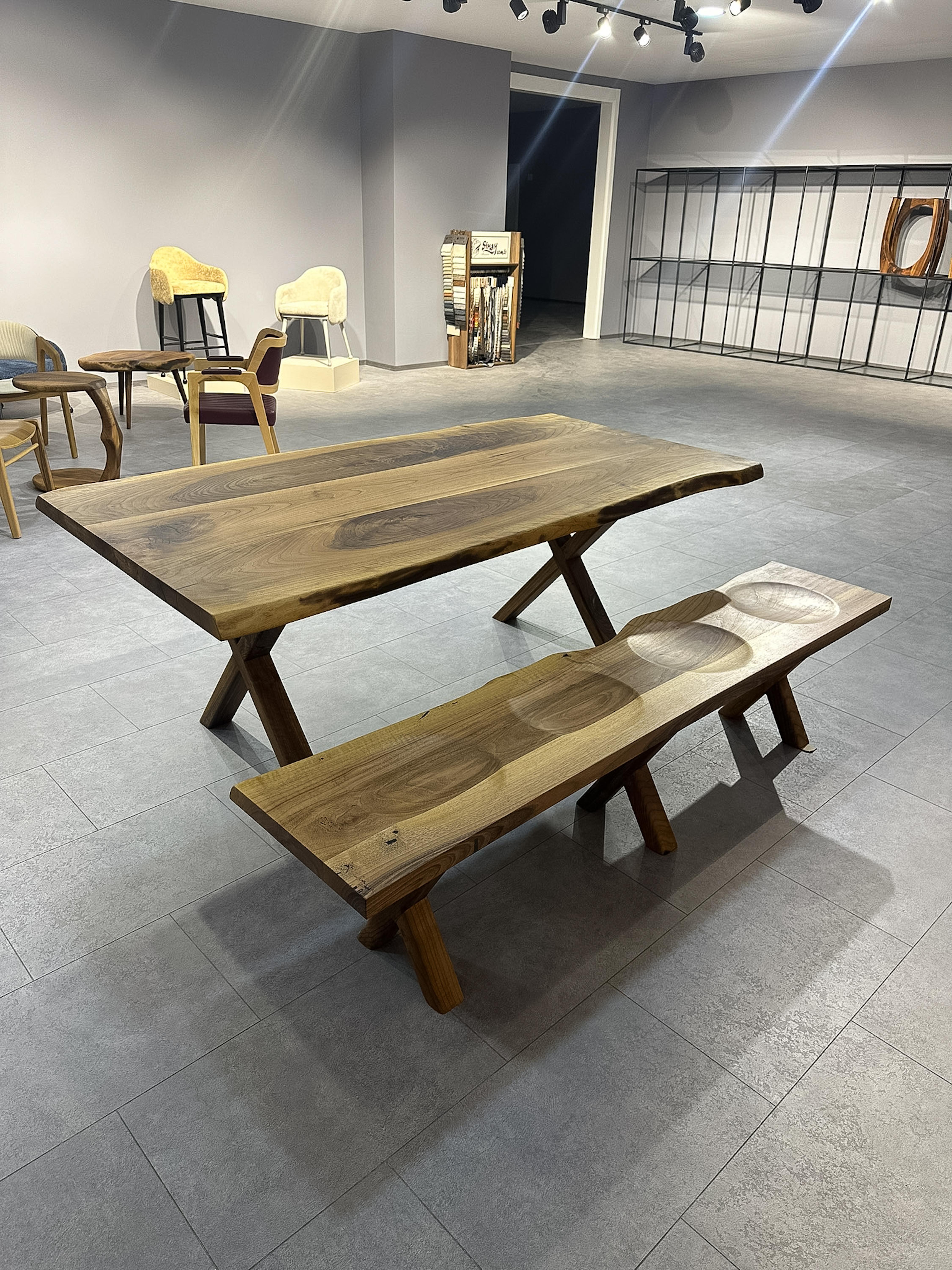 Walnut Wood Live Edge Table - Dining Solid Wood Table - Custom Dining Table For Sale 1