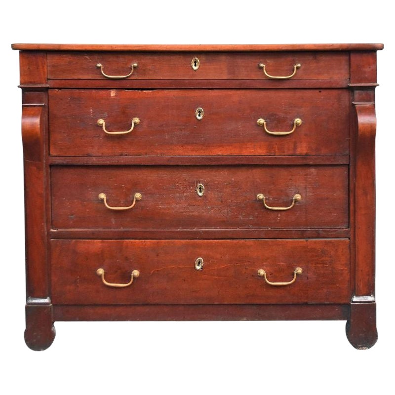Commode en noyer laqué Restauration, fin du 19e siècle en vente