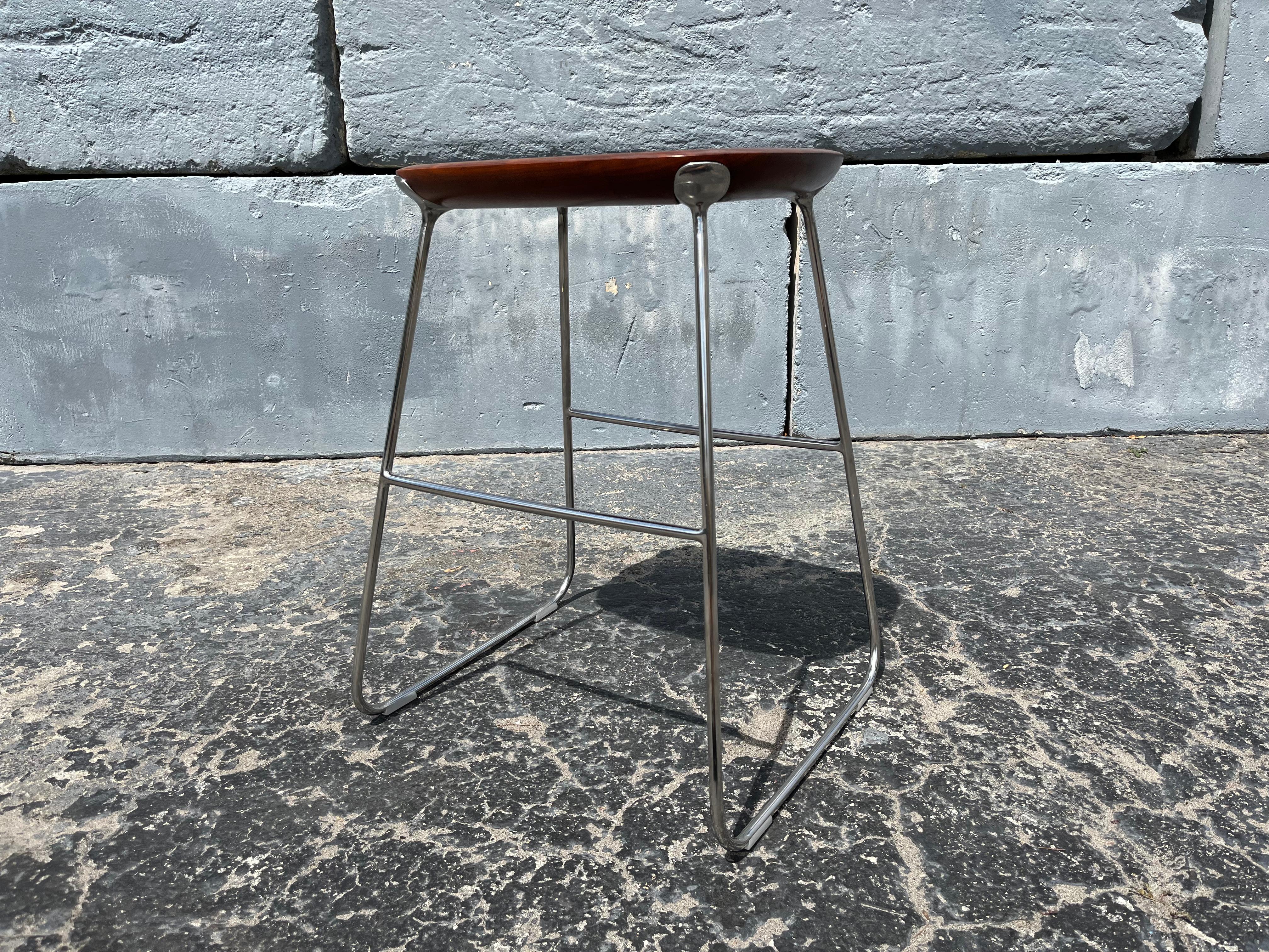 Walnut Laine Counter Stool by Defne Koz for Bernhardt Design For Sale 8