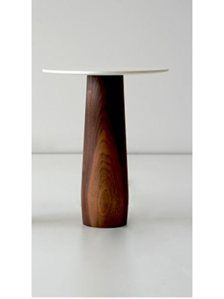 Walnut large bedford side table by Hollis & Morris
Dimensions: Diameter 20