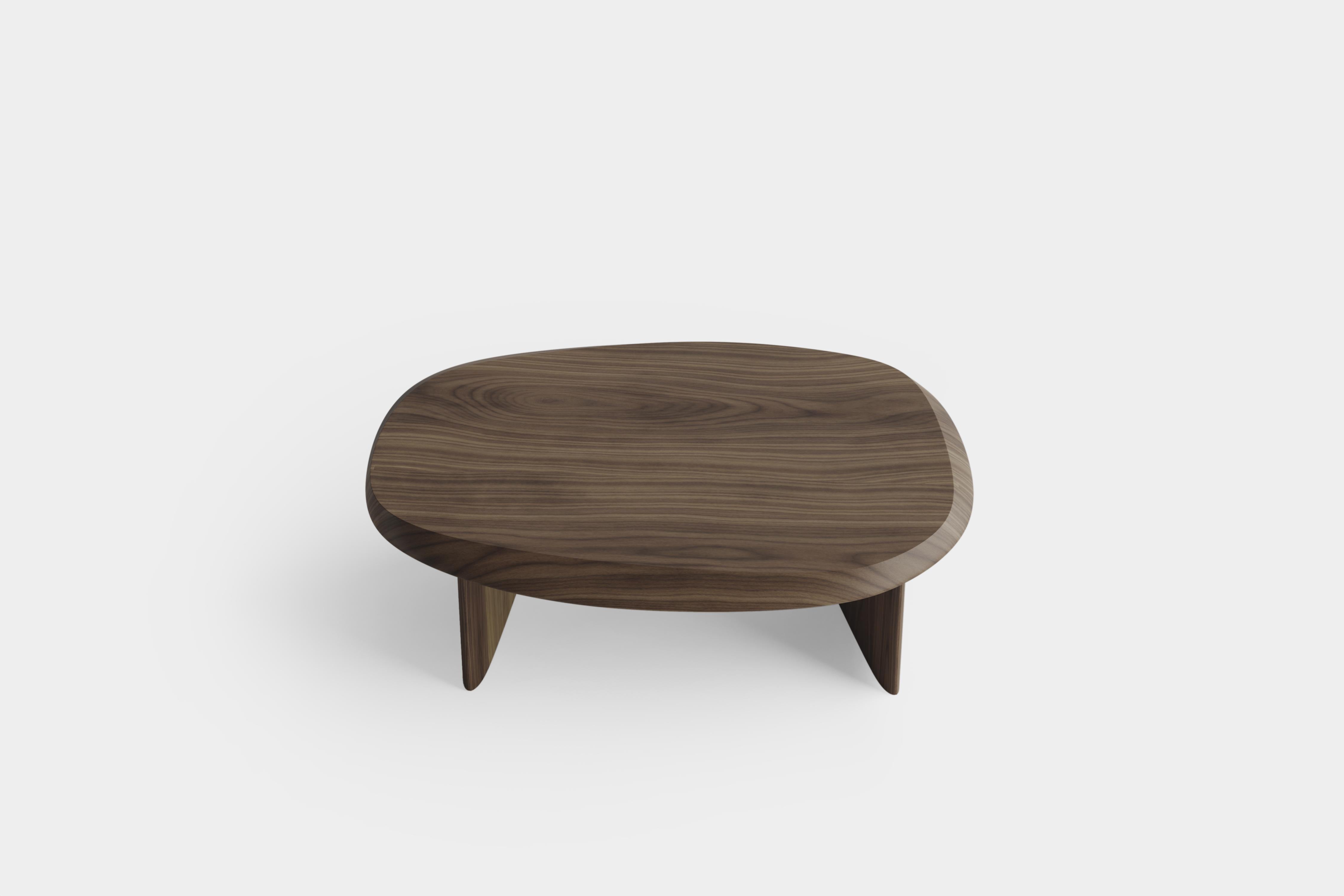 Mexican Duna Coffee Table in Solid Walnut Wood, Coffee Table by Joel Escalona For Sale