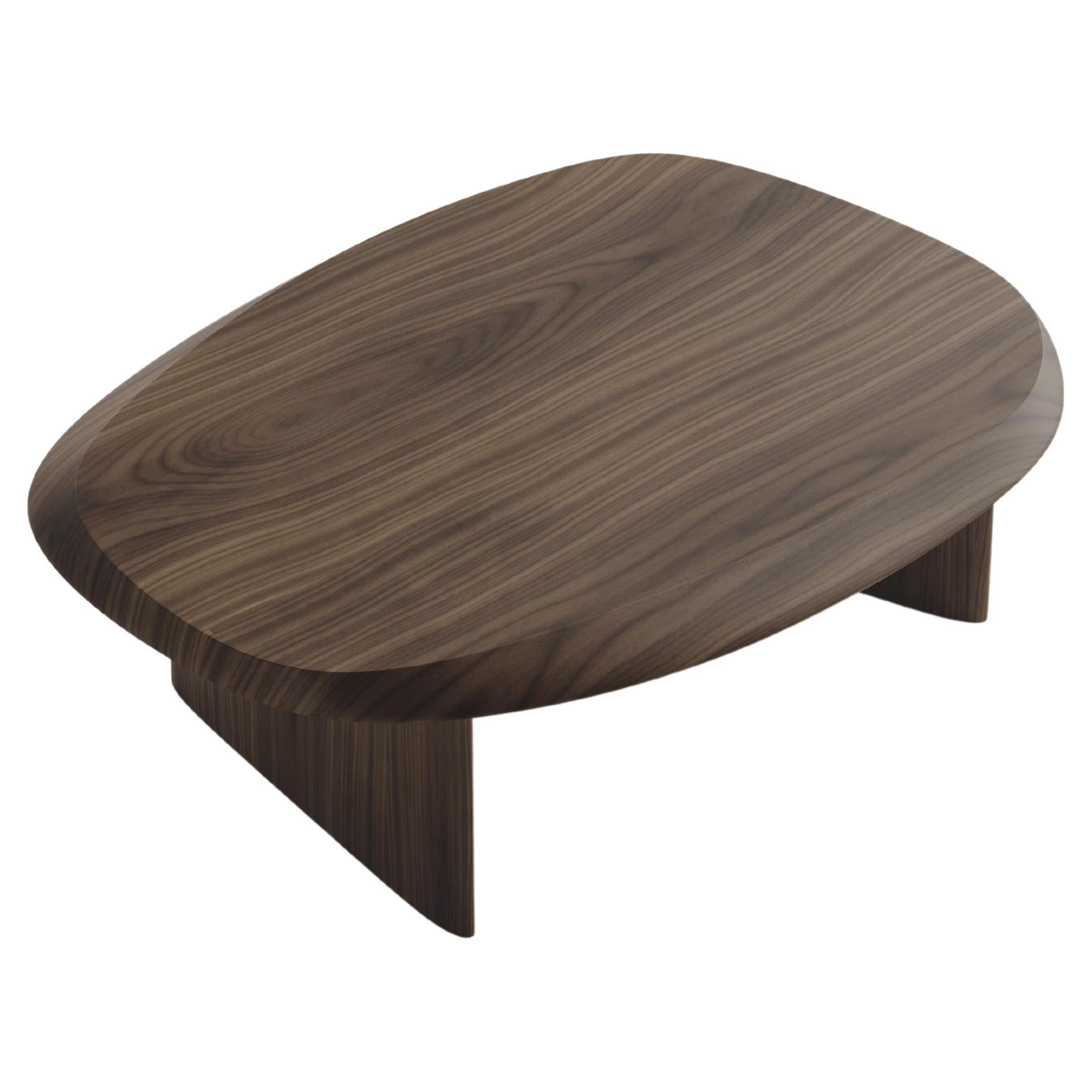Duna Coffee Table in Solid Walnut Wood, Coffee Table by Joel Escalona en vente