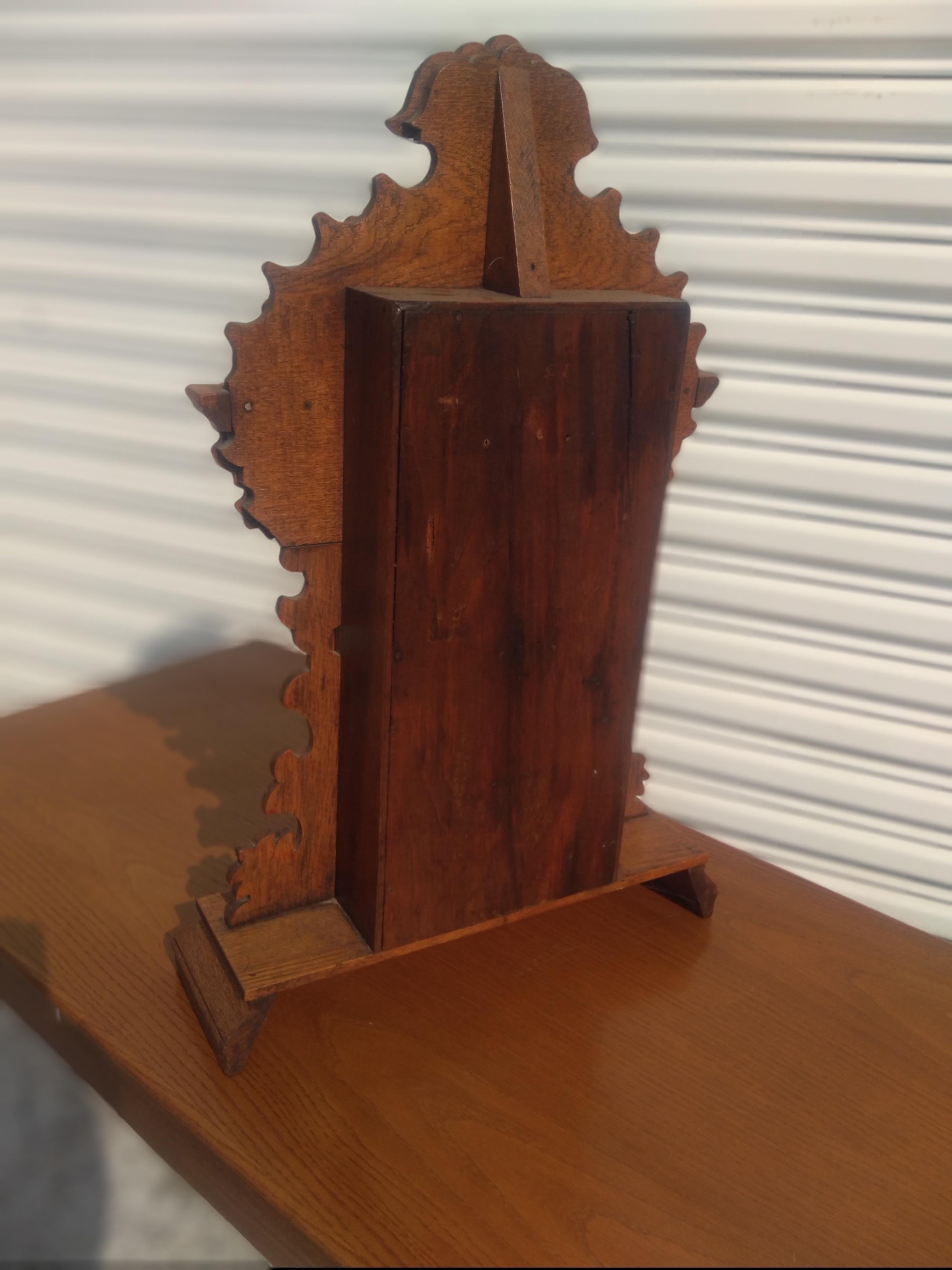 English Walnut Late 19th Century Gingerbread Mantle Clock For Sale