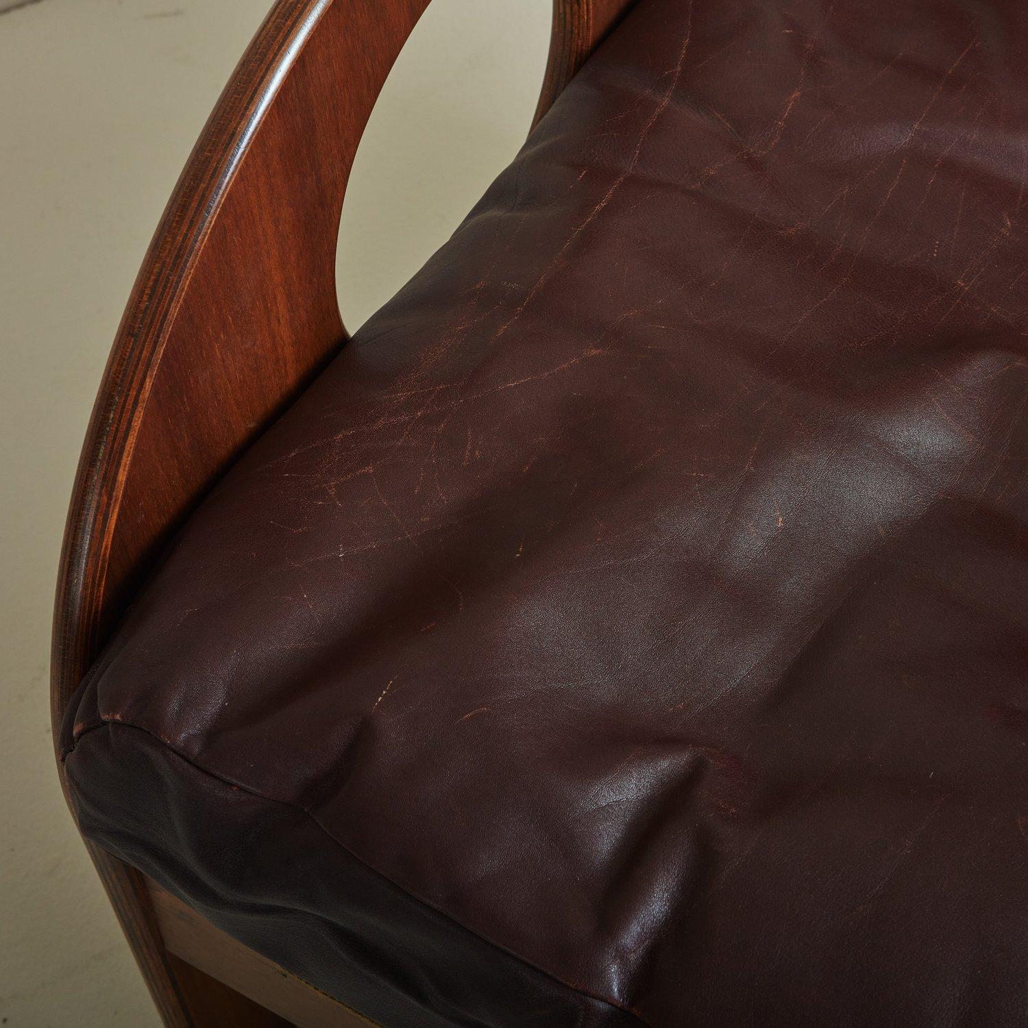 Walnut + Leather 'Arcata' Chair by Gae Aulenti for Poltronova, Italy 1968 For Sale 6