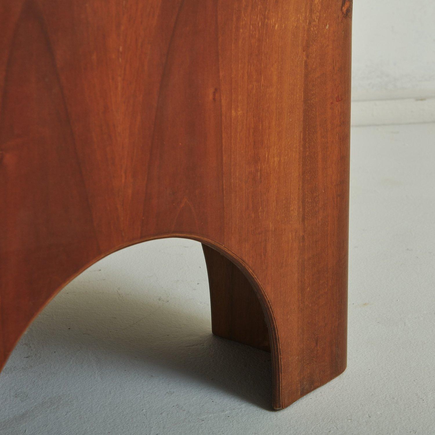 Stuhl „Arcata“ aus Nussbaum + Leder von Gae Aulenti für Poltronova, Italien 1968 im Angebot 2