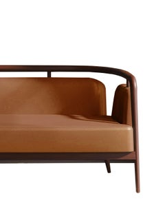 Walnuss, Leder Modern Essex Sofa