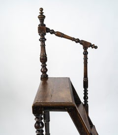 Library Staircase aus Nussbaumholz, Mitte des 20. Jahrhunderts, Napoleon III.