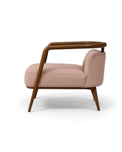 Walnut, Light Pink Brown Modern Essex Armchair