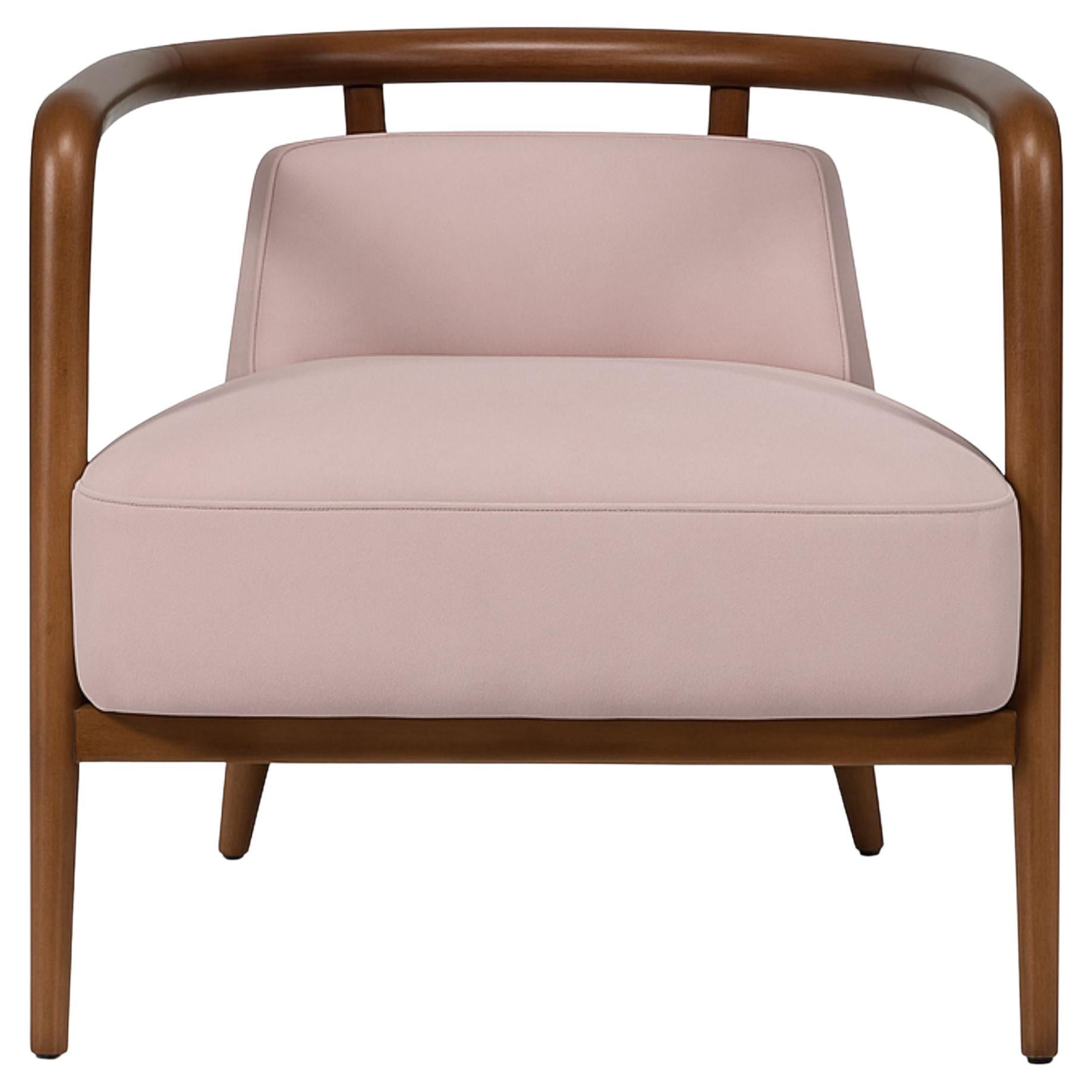 Walnut, Light Pink Brown Modern Essex Armchair