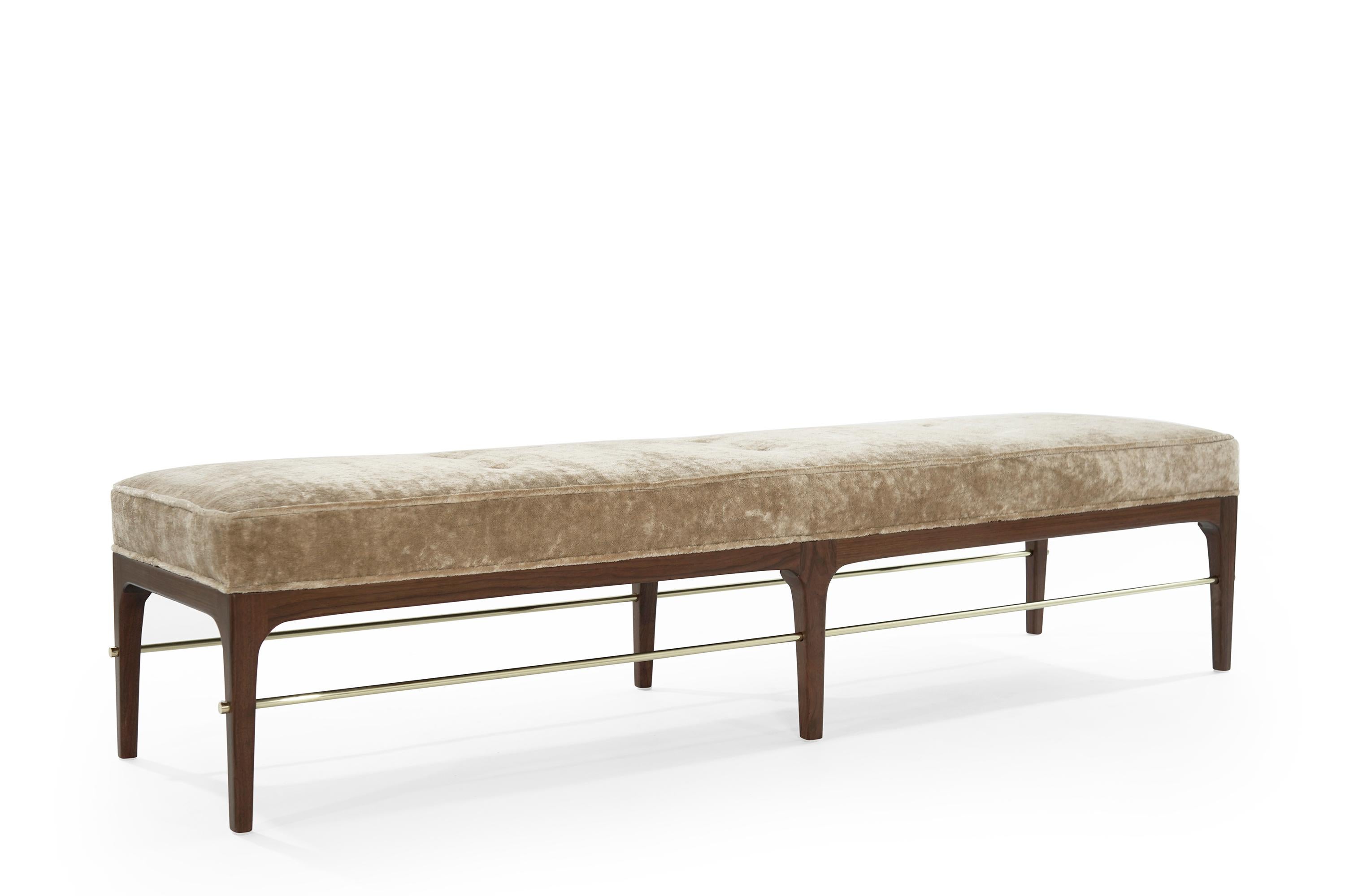 Mid-Century Modern Walnut Linear Bench by Stamford Modern
