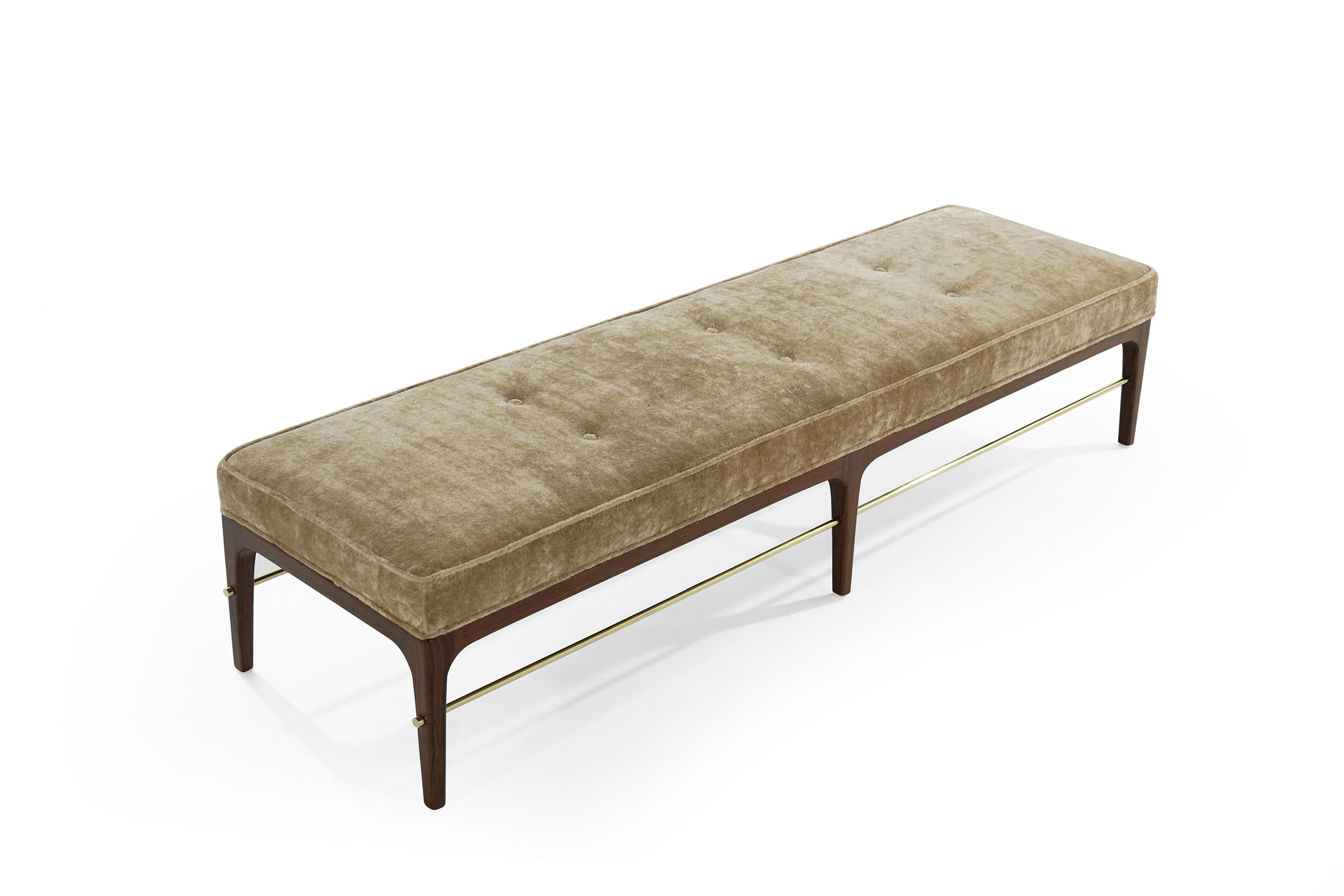 Contemporary Walnut Linear Bench by Stamford Modern