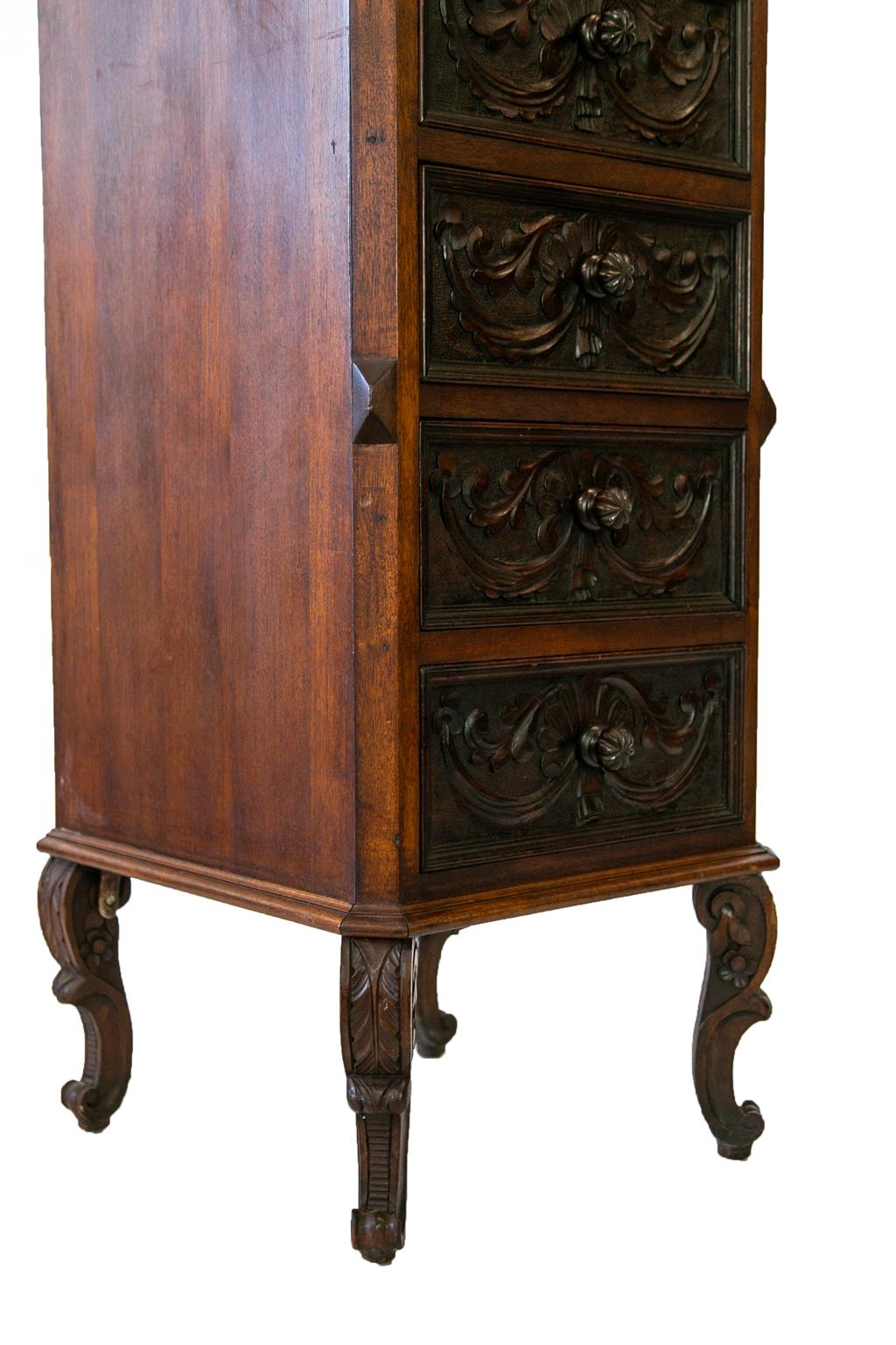 Brass Walnut Lingerie Cabinet