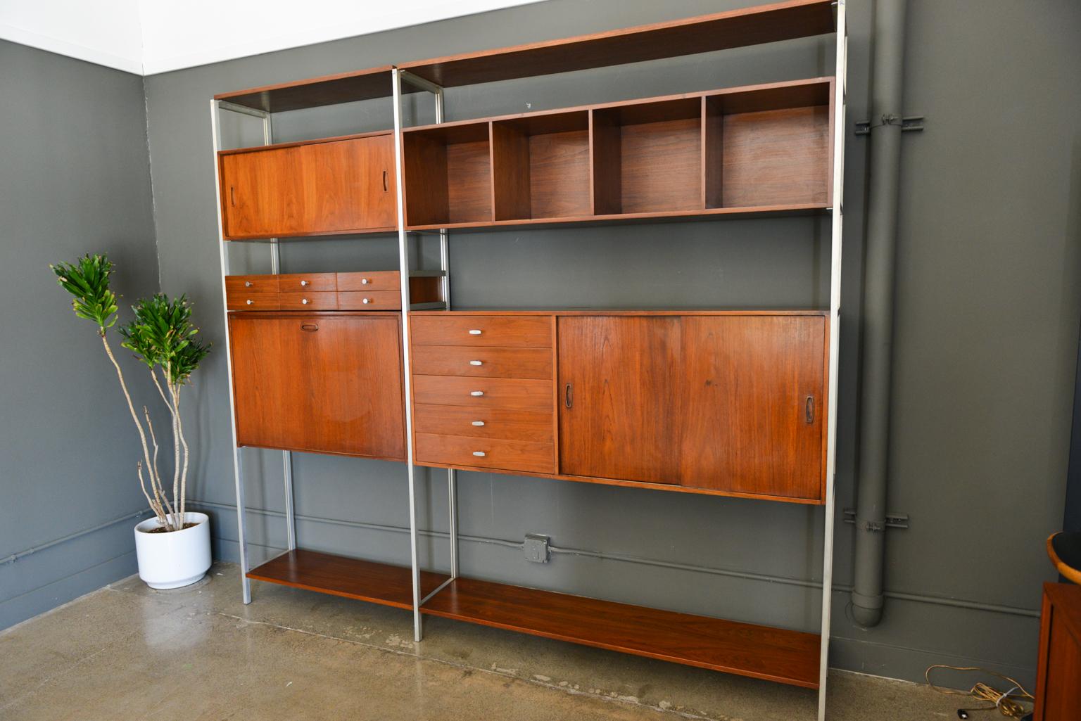 American Walnut 'Living Wall' Freestanding Wall Unit or Bookcase by Paul McCobb, 1968