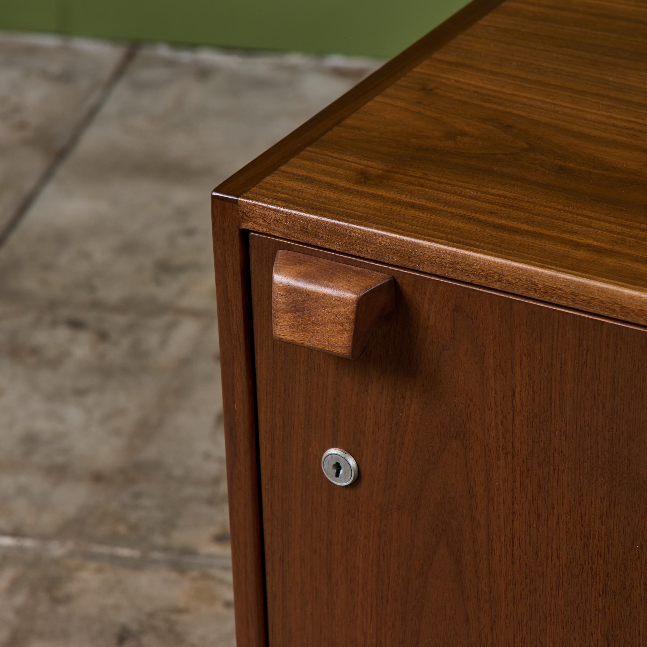 Walnut Locking Cabinet by Jens Risom For Sale 8