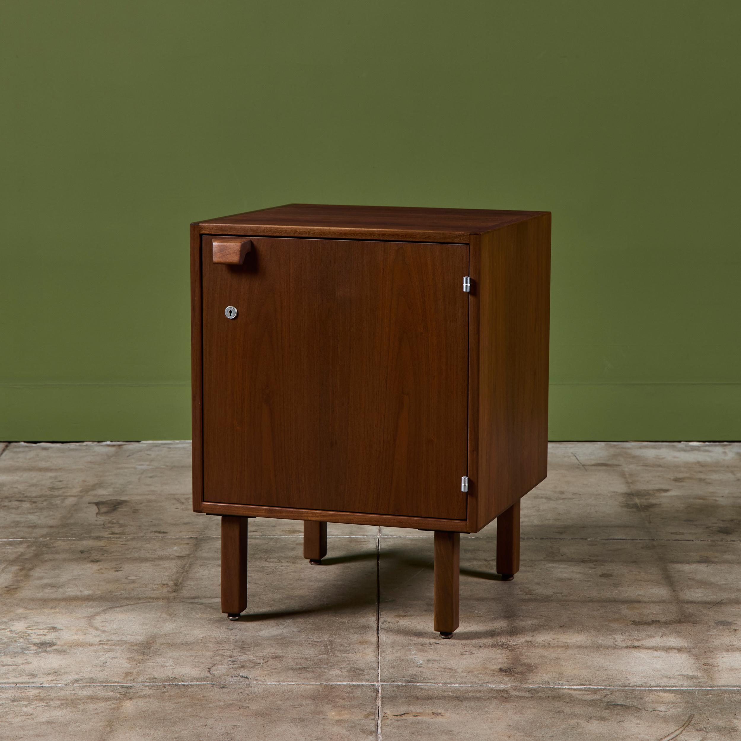 Mid-Century Modern Walnut Locking Cabinet by Jens Risom For Sale