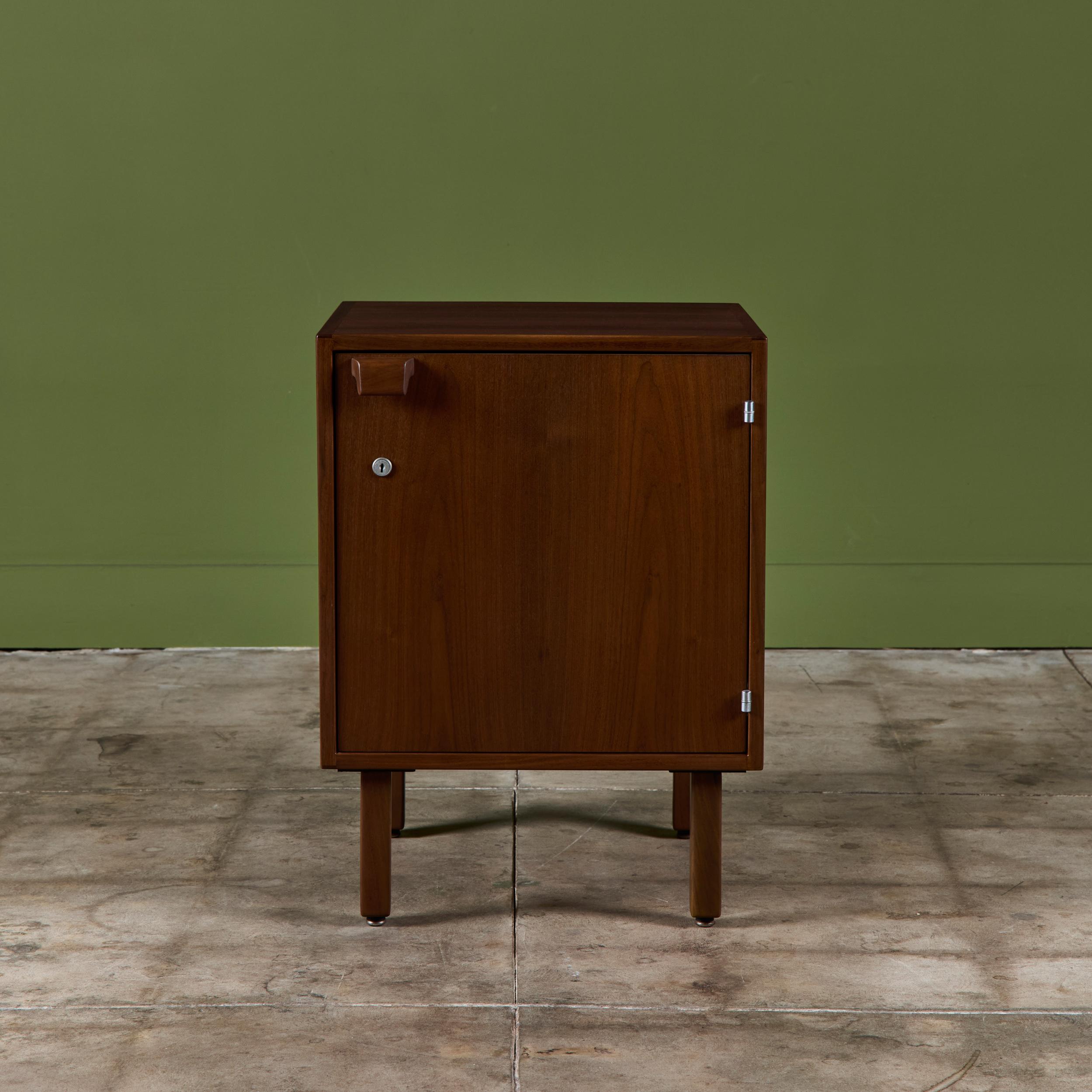 American Walnut Locking Cabinet by Jens Risom For Sale