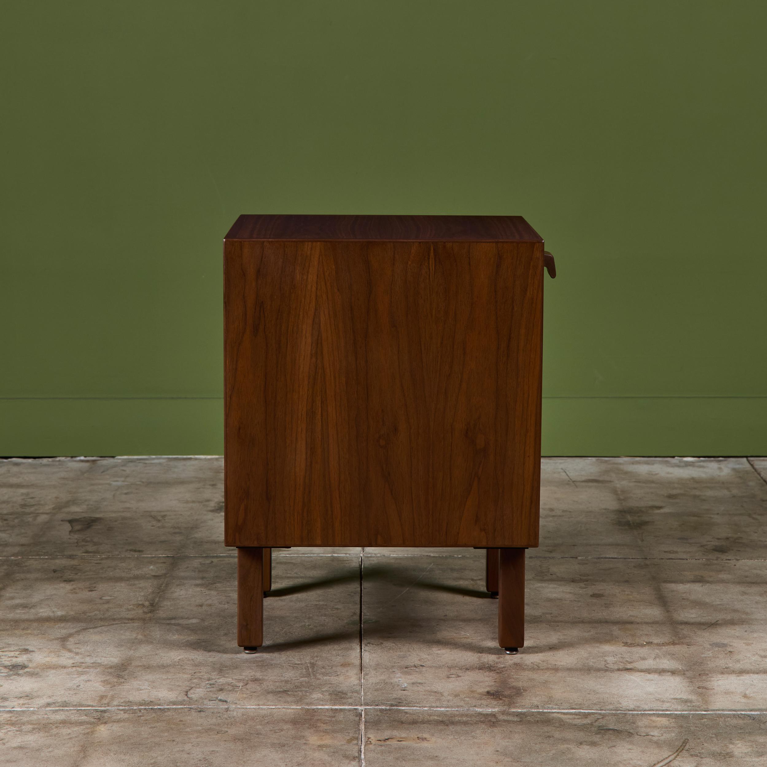 Walnut Locking Cabinet by Jens Risom In Good Condition For Sale In Los Angeles, CA