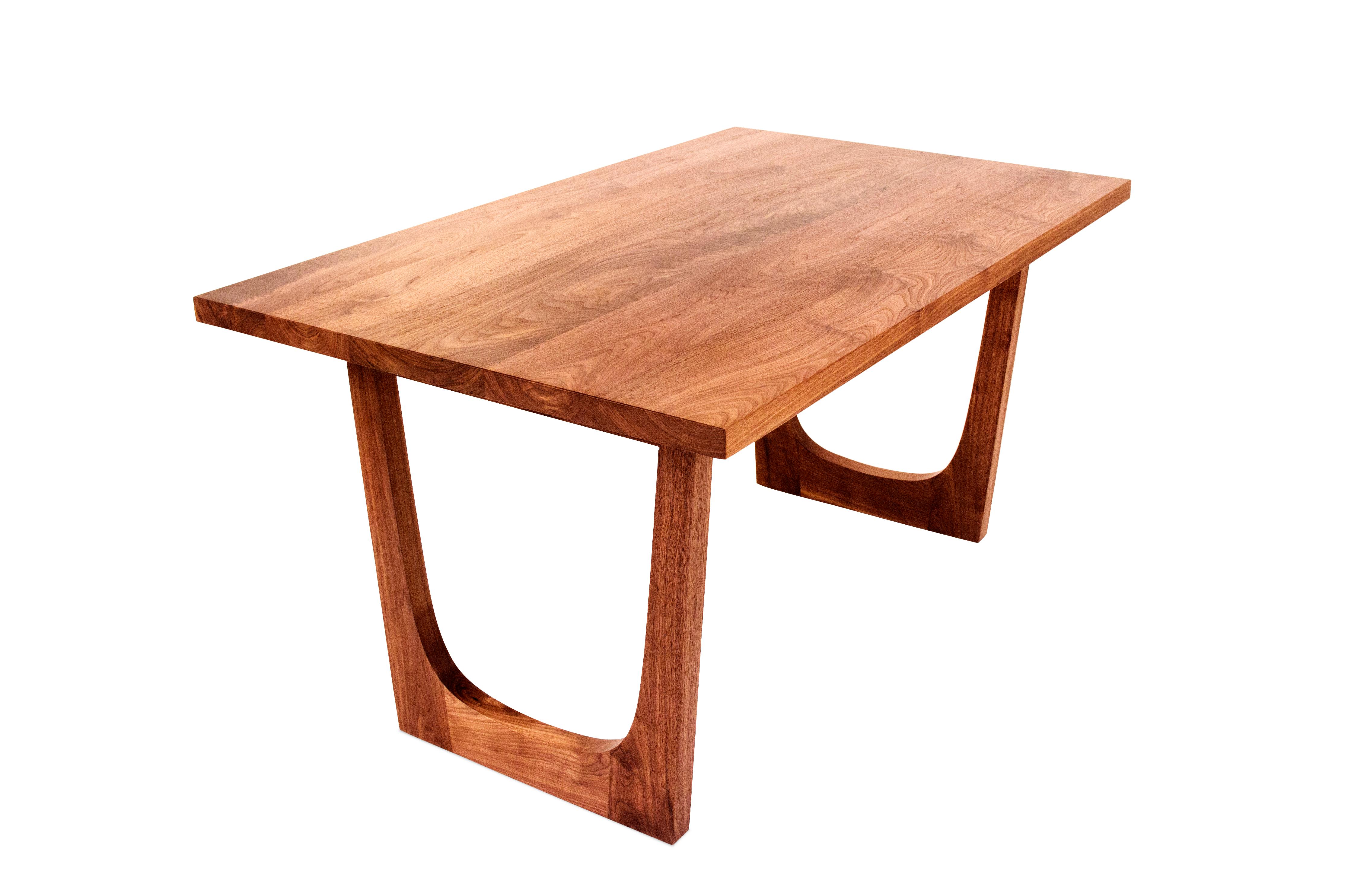 The Classic and elegant Lolita dining table features a solid black walnut tabletop and base. Other wood and stain options available. 

Standard size options, 10-12 week lead time (price varies by size):
L 72 in., W 42 in. or 44 in., H 30 in
L 84