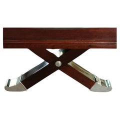 Banc long en noyer de style Art Déco