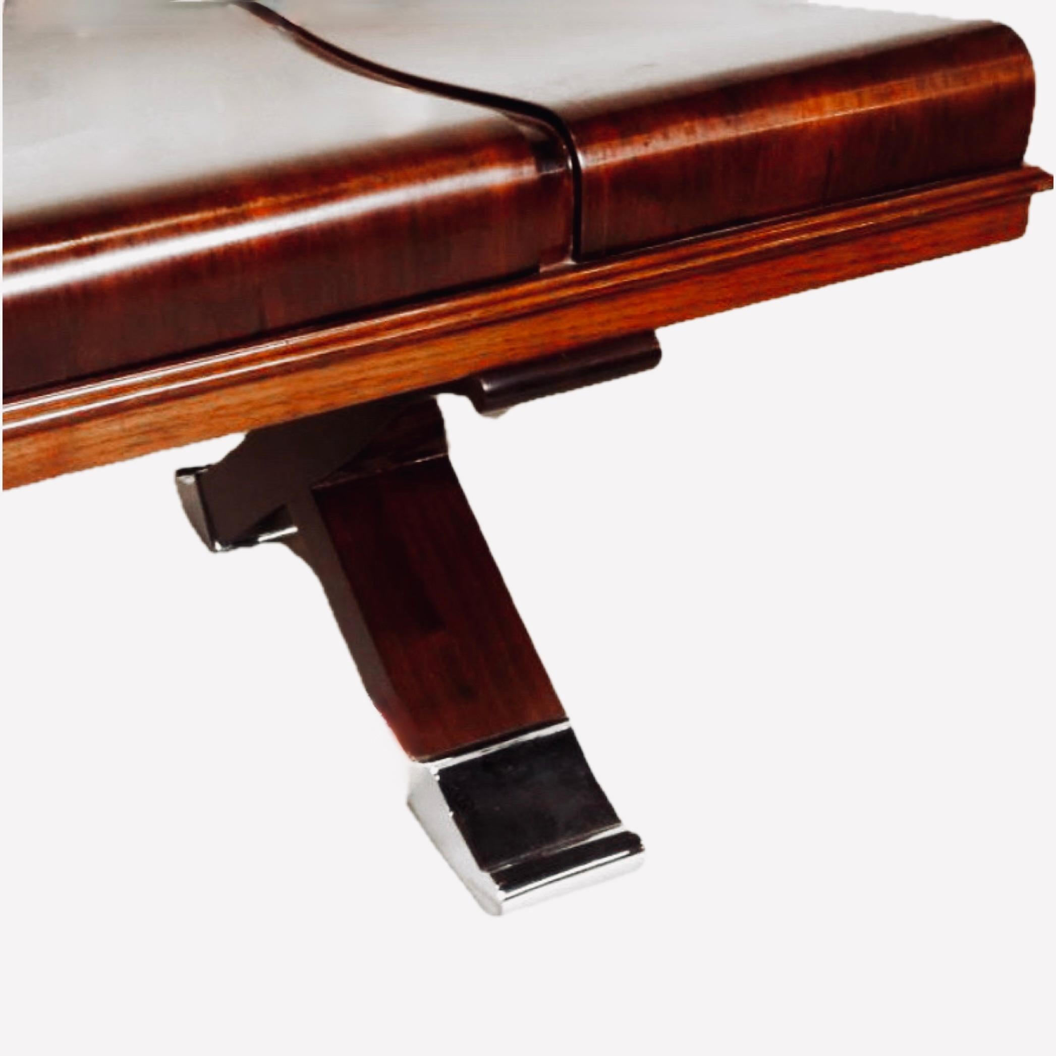 American Walnut Long Art Deco Style Bench For Sale