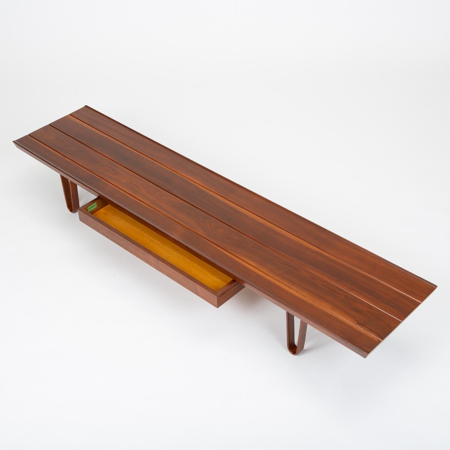 Mid-20th Century Walnut “Long John” Bench or Coffee Table by Edward Wormley for Dunbar