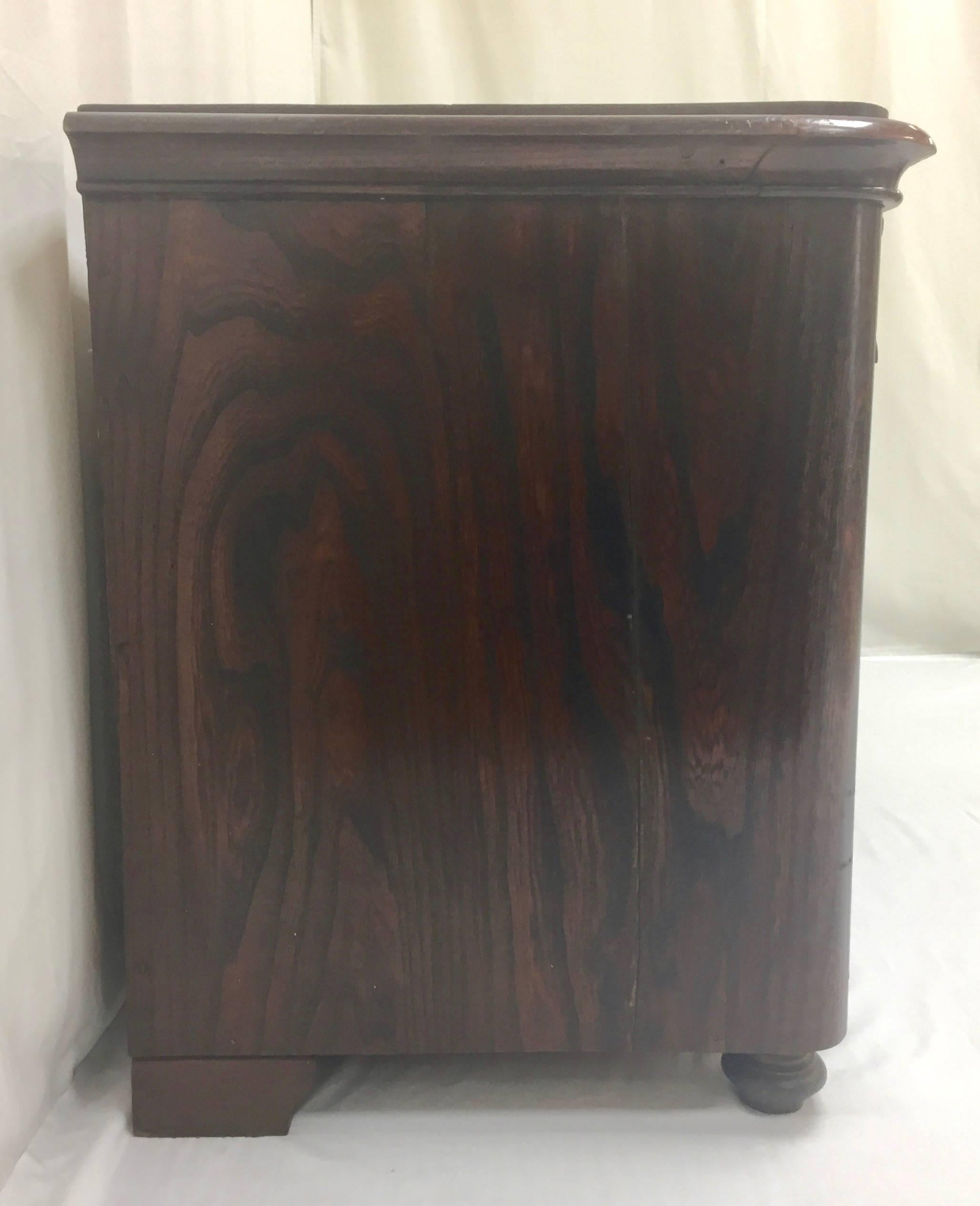 Walnut Louis-Philippe Three-Drawer Chest or Commode In Good Condition In Baltimore, MD