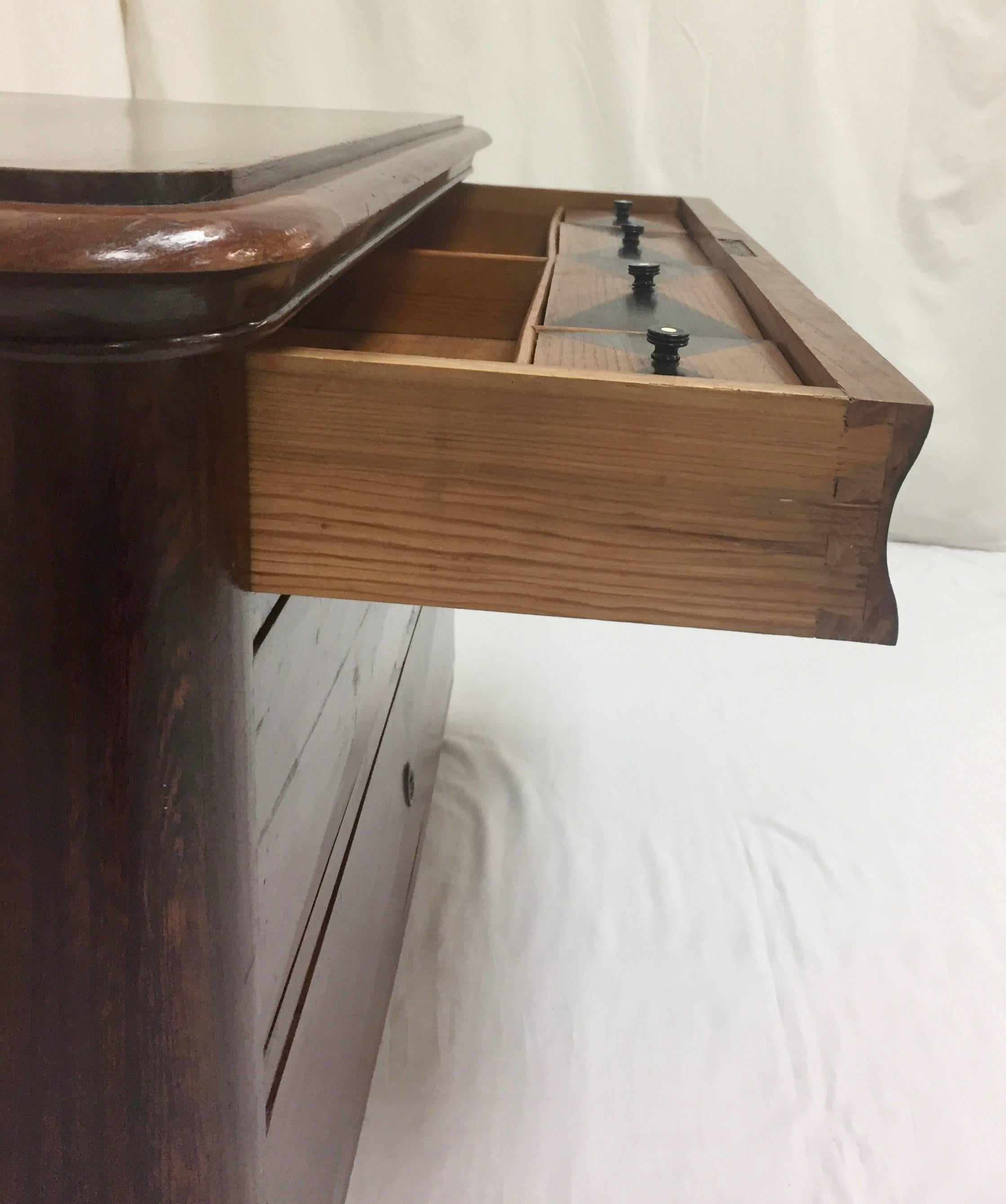 19th Century Walnut Louis-Philippe Three-Drawer Chest or Commode