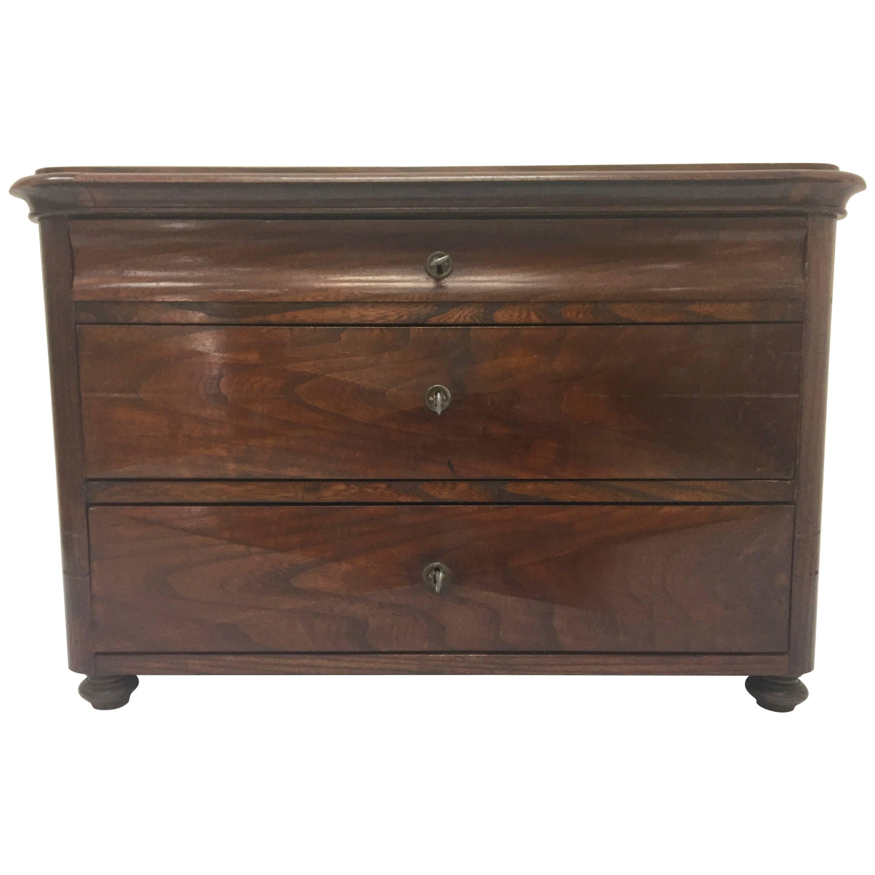 Walnut Louis-Philippe Three-Drawer Chest or Commode