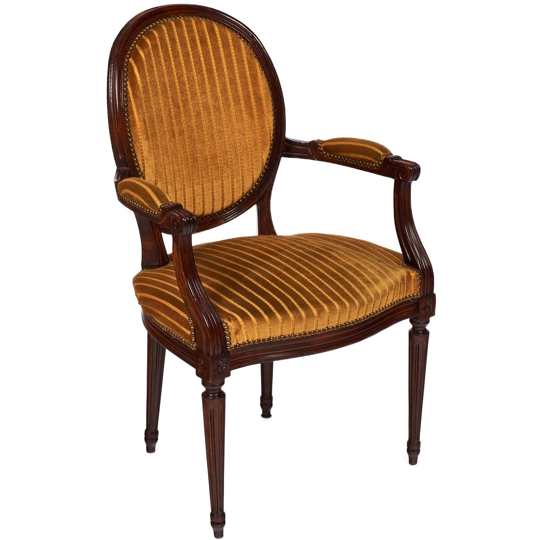 Walnut Louis XVI Style Armchair