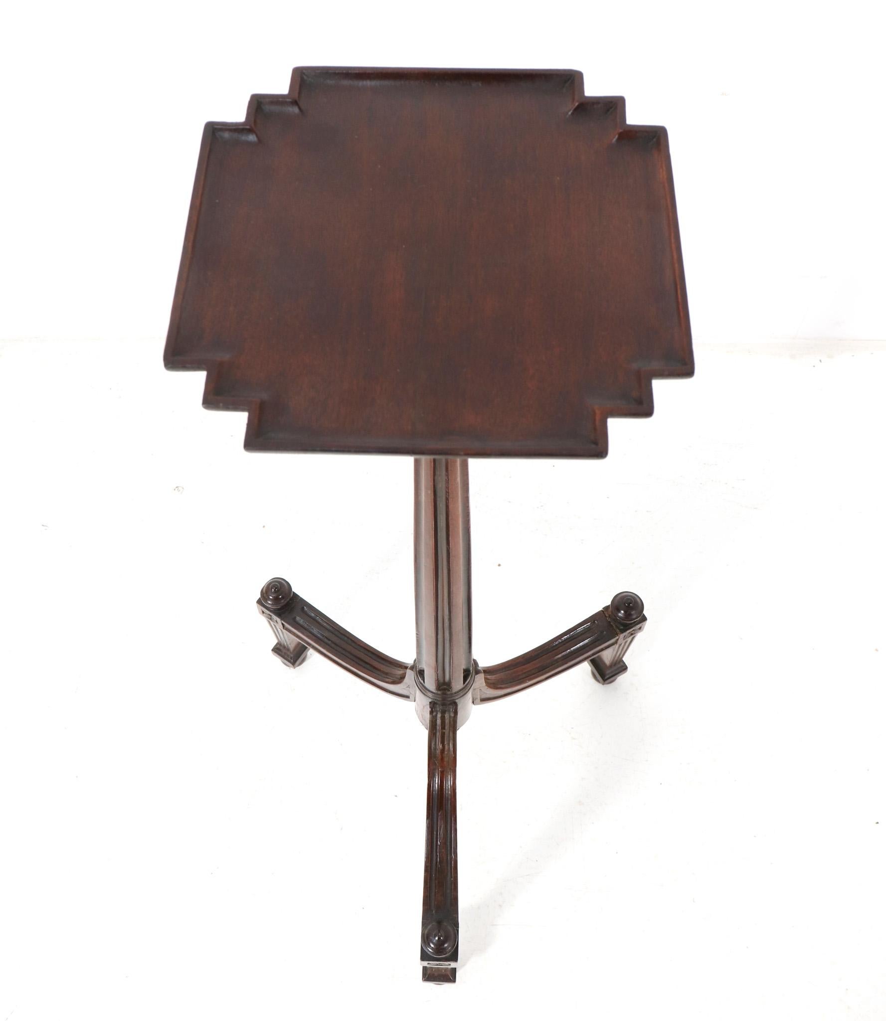 Early 20th Century Walnut Louis XVI Style Tripod Side Table, 1900s For Sale