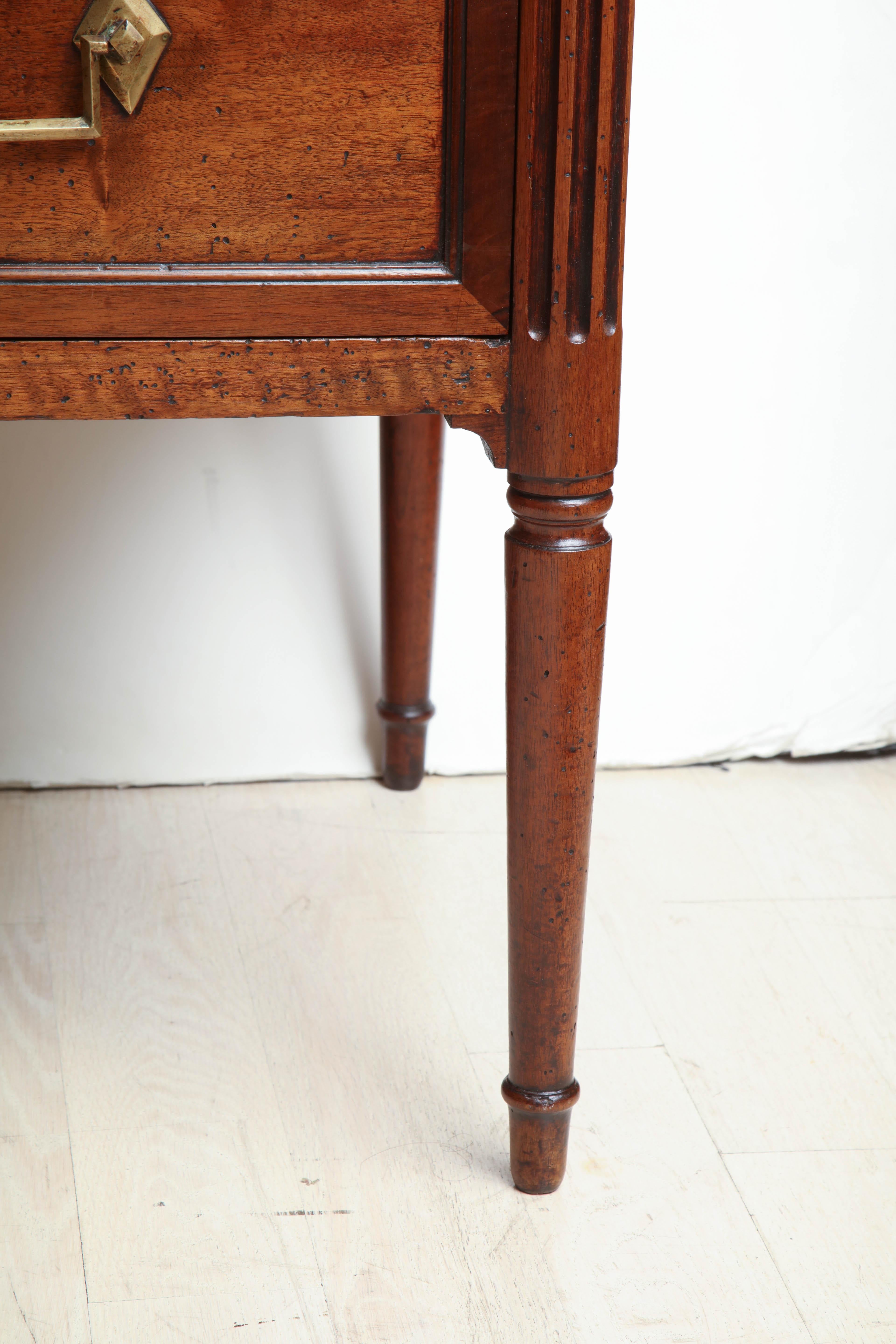 Late 18th Century Walnut Louis XVI Two-Drawer Commode For Sale