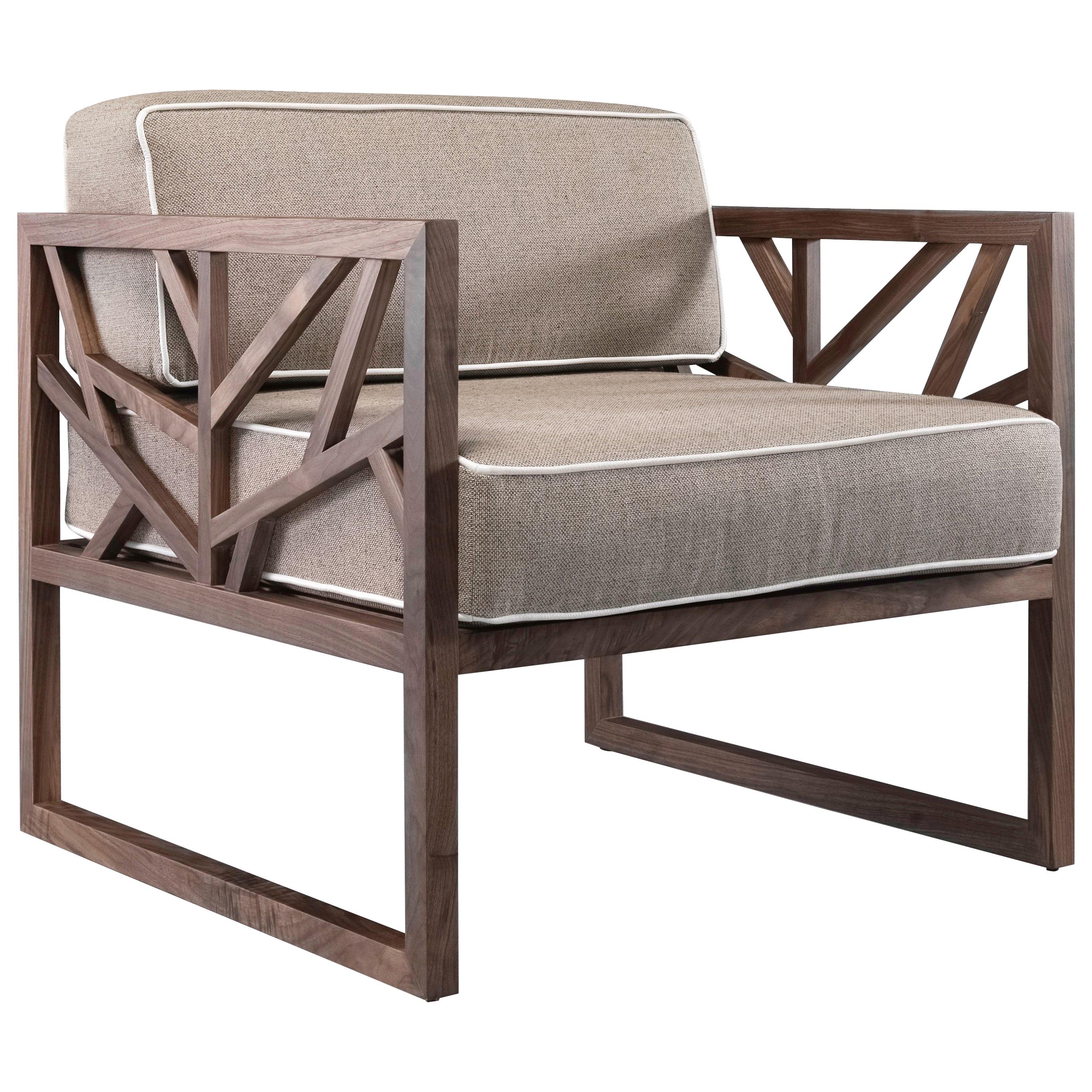 Walnut Lounge Chair For Sale at 1stDibs