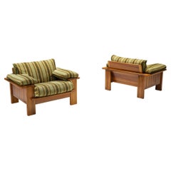 Walnut Lounge Chair in the Style of Scarpa