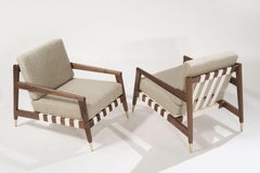 Walnut Lounge Chairs by Edmond J. Spence, 1950s