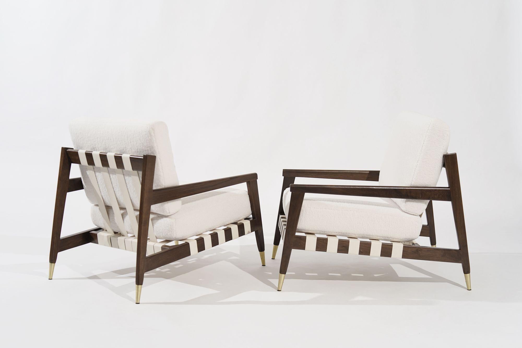 Mid-Century Modern Walnut Lounge Chairs by Edmond J. Spence, 1950s