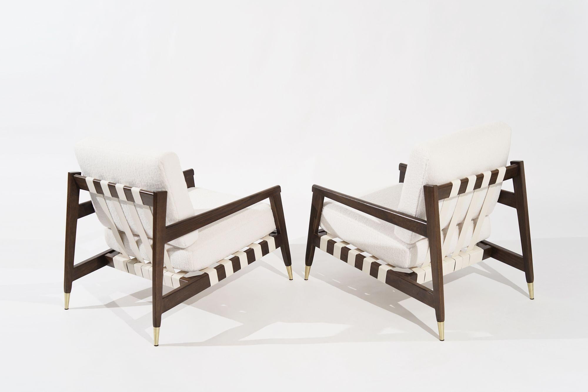 American Walnut Lounge Chairs by Edmond J. Spence, 1950s