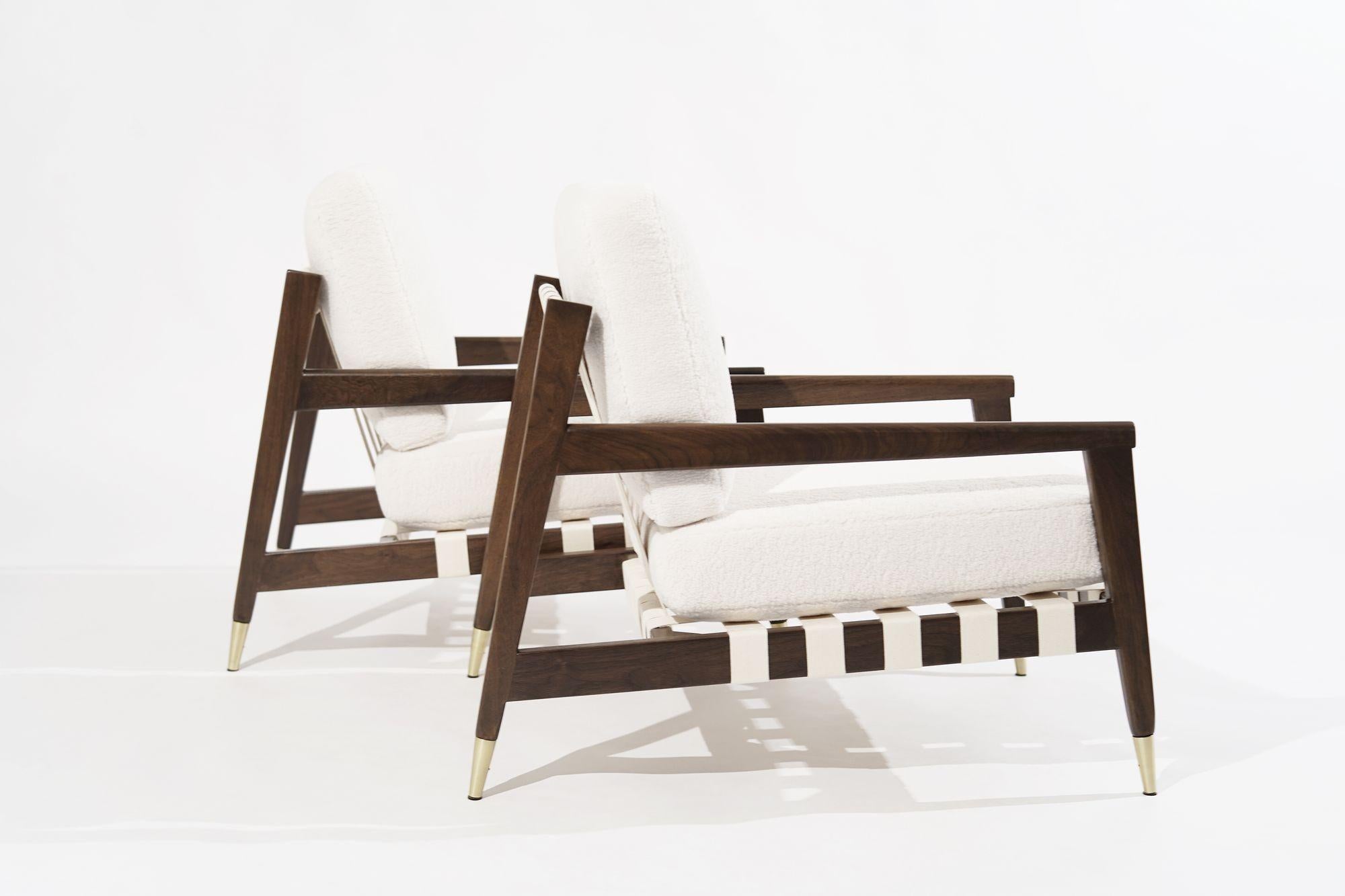 20th Century Walnut Lounge Chairs by Edmond J. Spence, 1950s