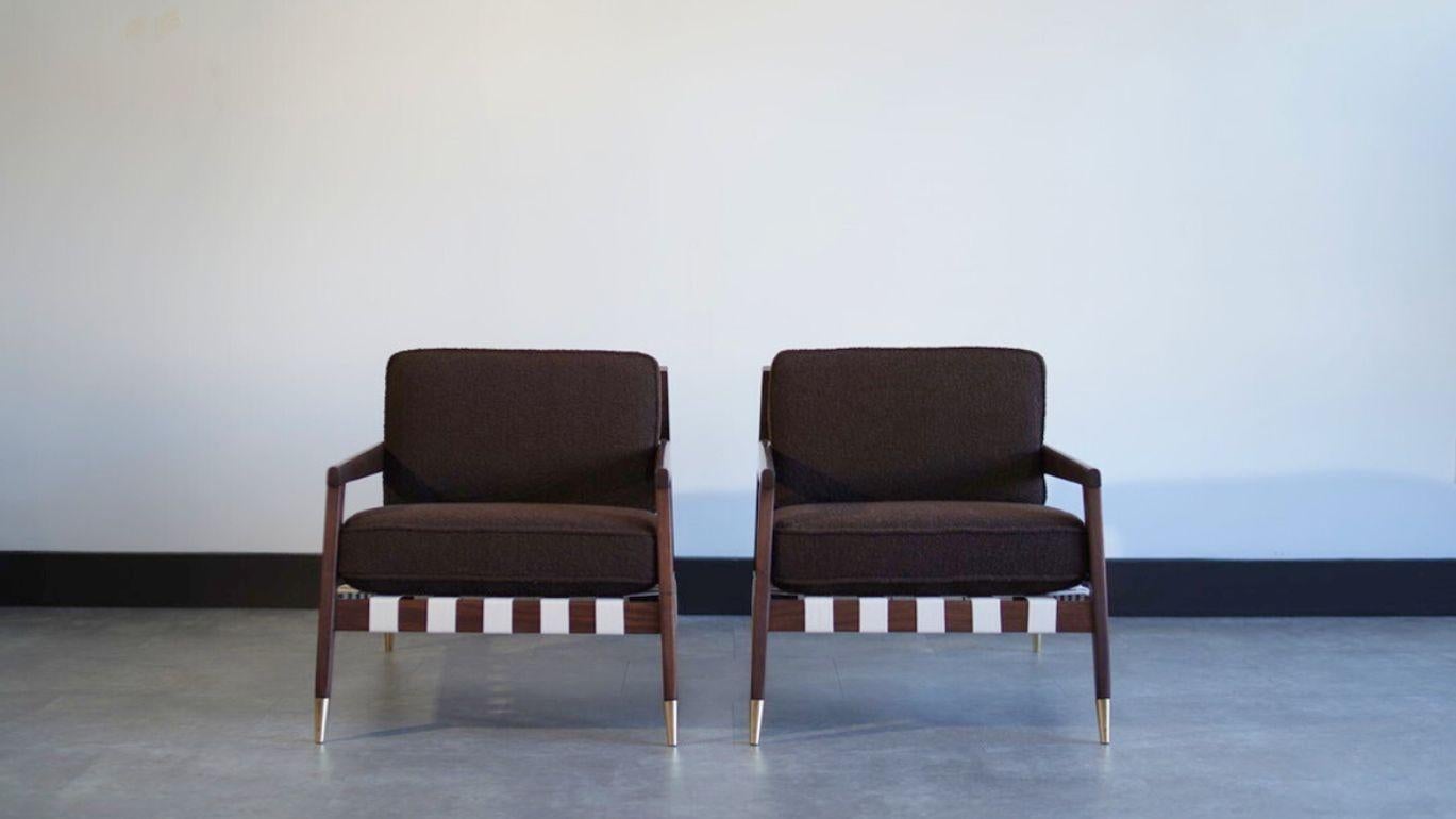 Américain Chaises longues en noyer par Edmond J. Spence, C.1950s en vente