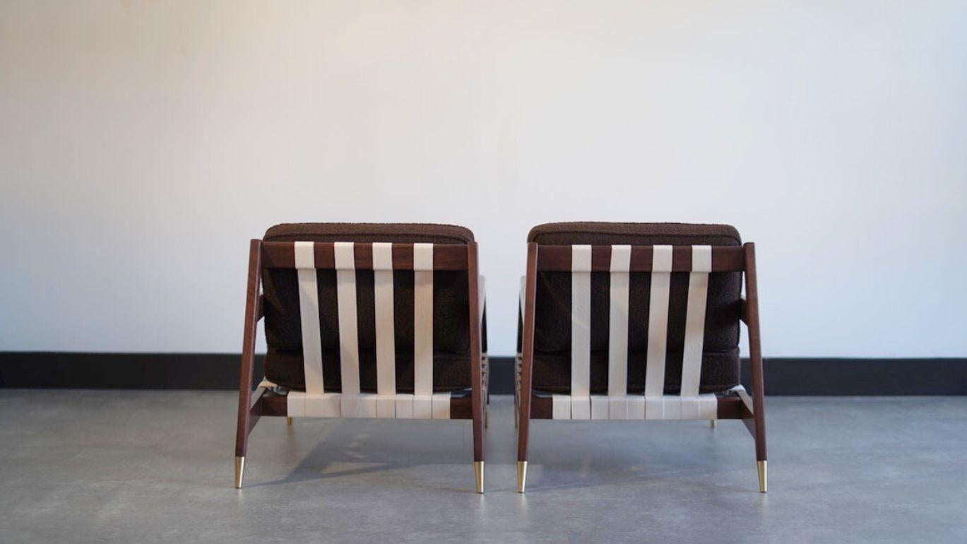 Chaises longues en noyer par Edmond J. Spence, C.1950s Excellent état - En vente à Westport, CT