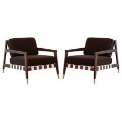Walnut Lounge Chairs by Edmond J. Spence, C. 1950s