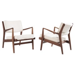 Walnut Lounge Chairs by Jens Risom, 1950s