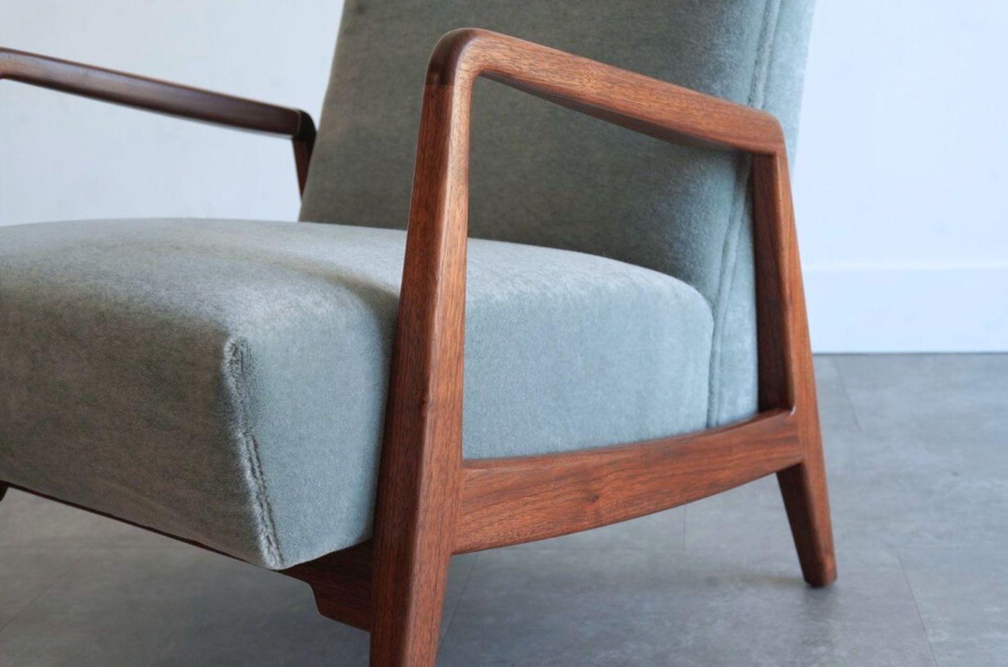 20th Century Walnut Lounge Chairs by Jens Risom, C. 1950s For Sale