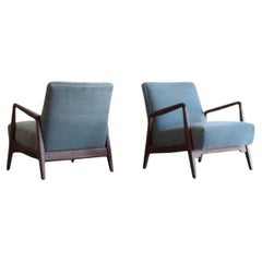 Walnut Lounge Chairs by Jens Risom, C. 1950s