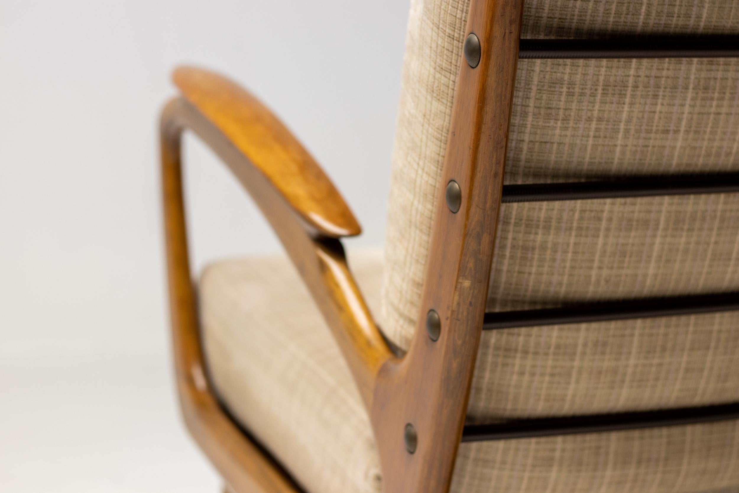 Walnut Lounge Chairs by Sprij Meubelen, Vlaardingen, Netherlands, 1950 4