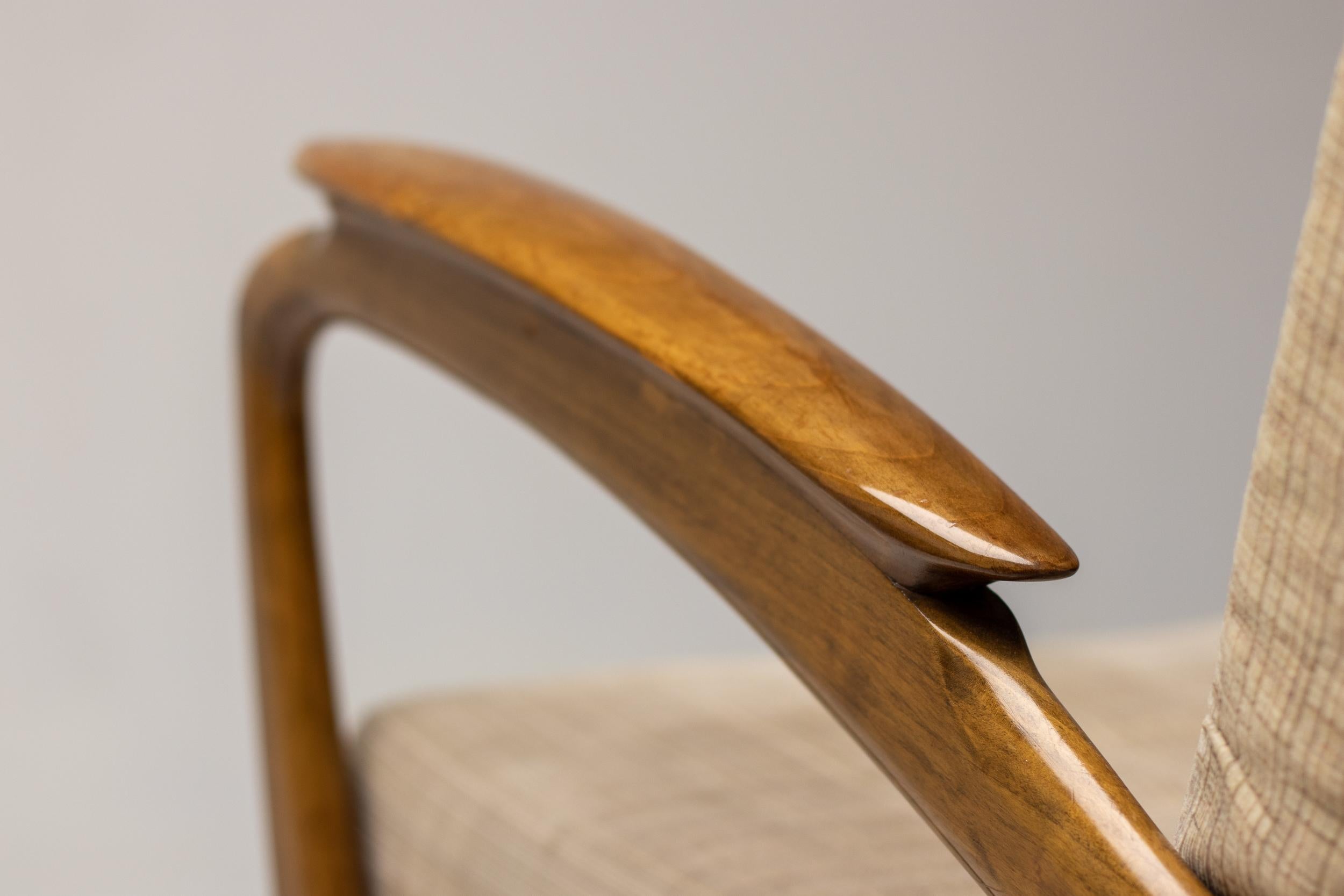 Walnut Lounge Chairs by Sprij Meubelen, Vlaardingen, Netherlands, 1950 5