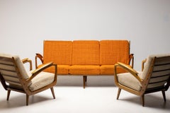 Walnut Lounge Chairs by Sprij Meubelen, Vlaardingen, Netherlands, 1950