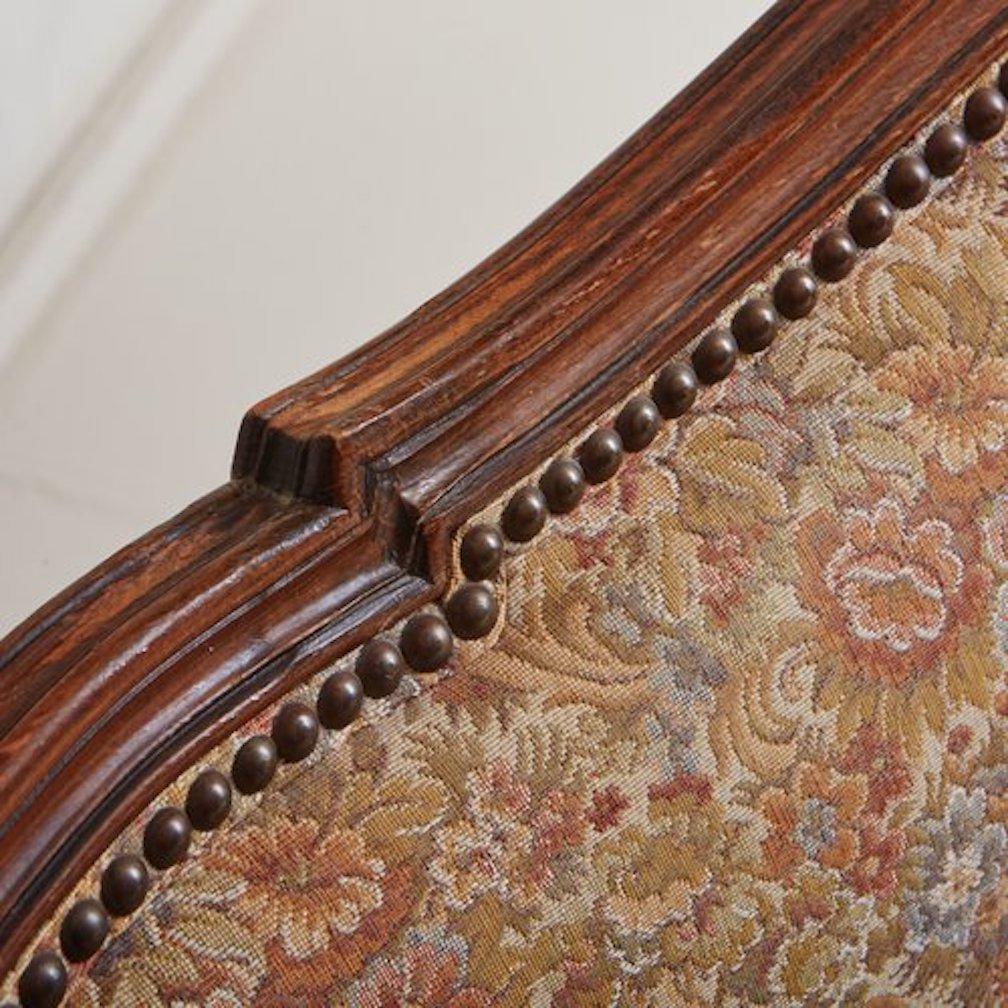 Walnut Loveseat in Original Floral Fabric, France, 20th Century, 2 Available 6