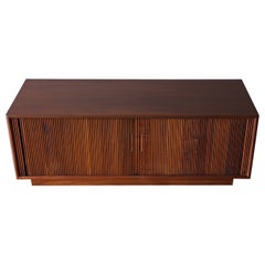 Walnut Low Profile Tambour Door Credenza, United States, c.1965