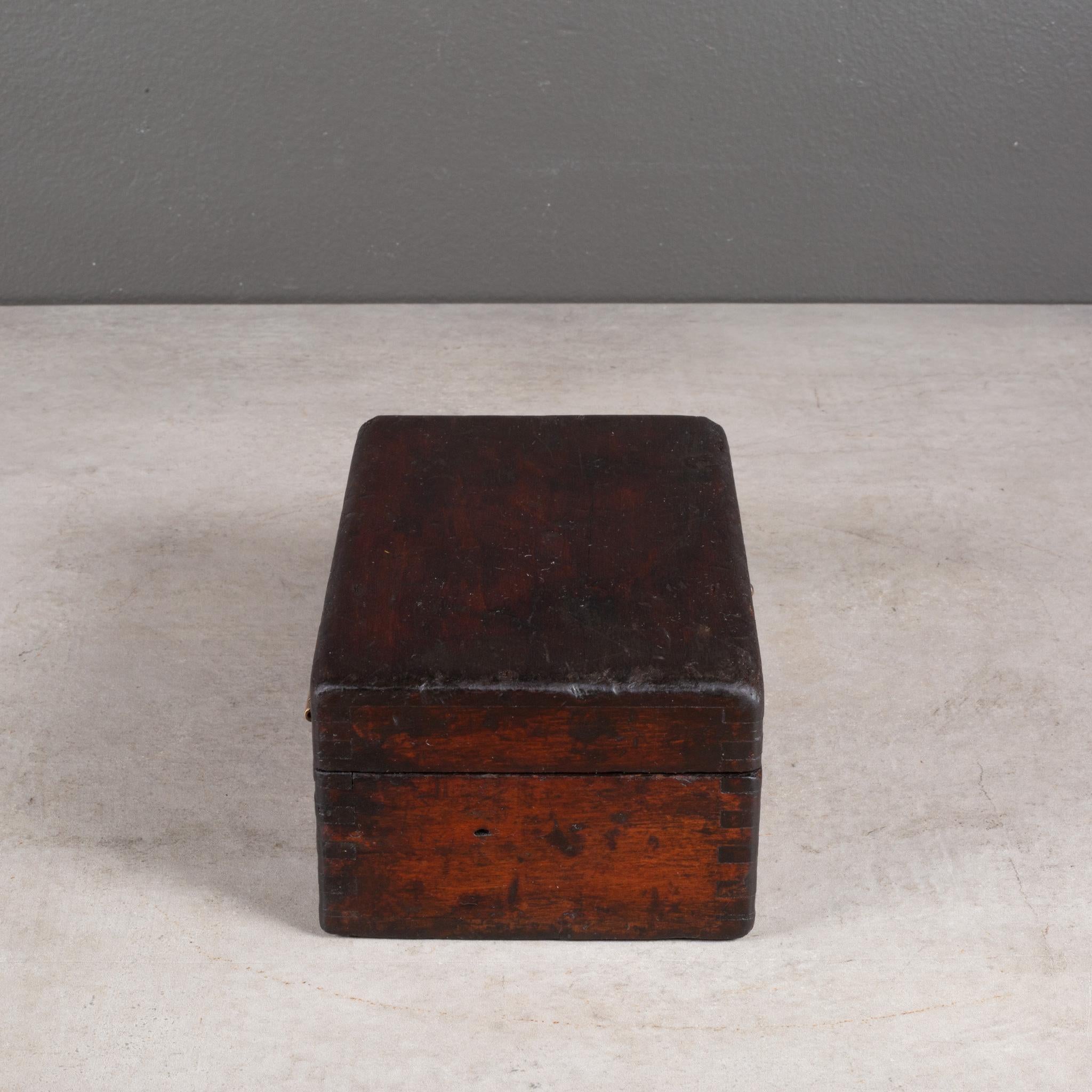 North American Walnut Machinist's Factory Tool Box c.1940-FREE SHIPPING For Sale